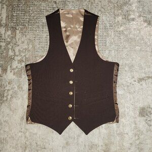 Brown Vintage Reversible Men's Blazer Vest